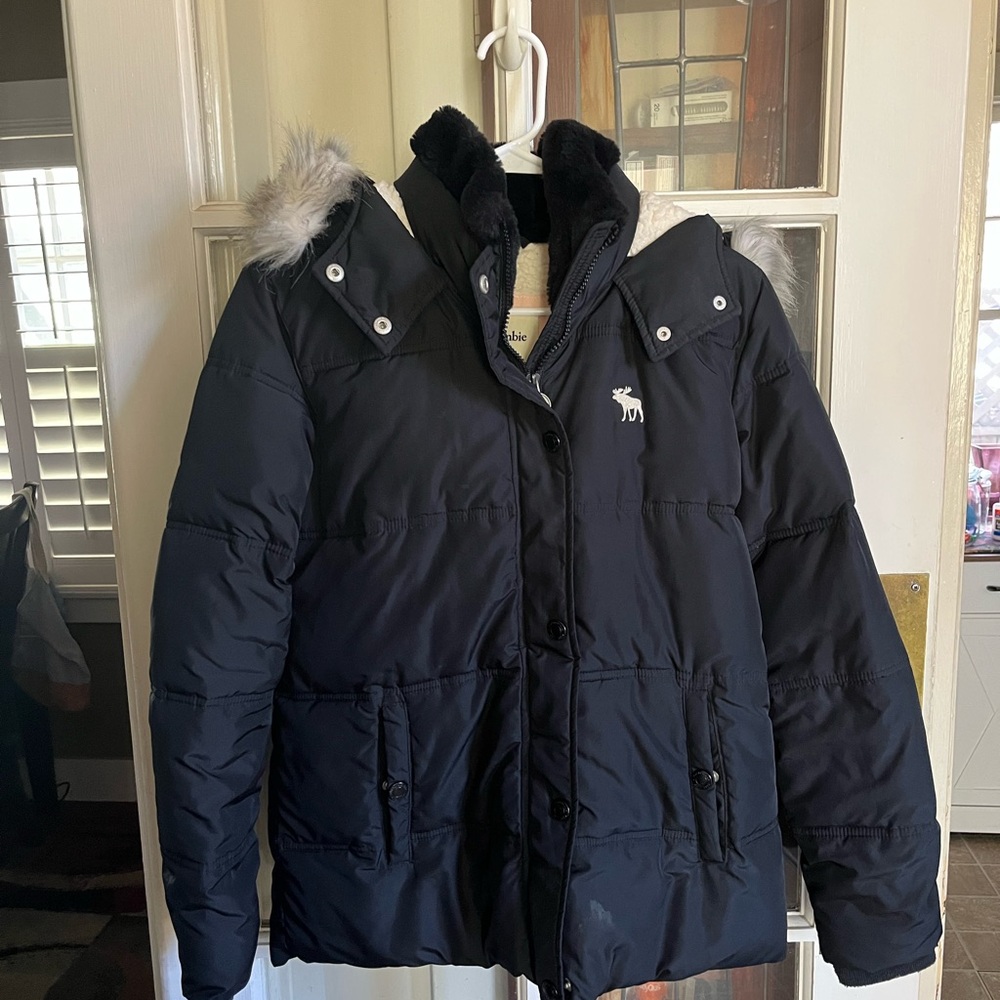 Abercrombie Kids Black Jacket with Cream Lining